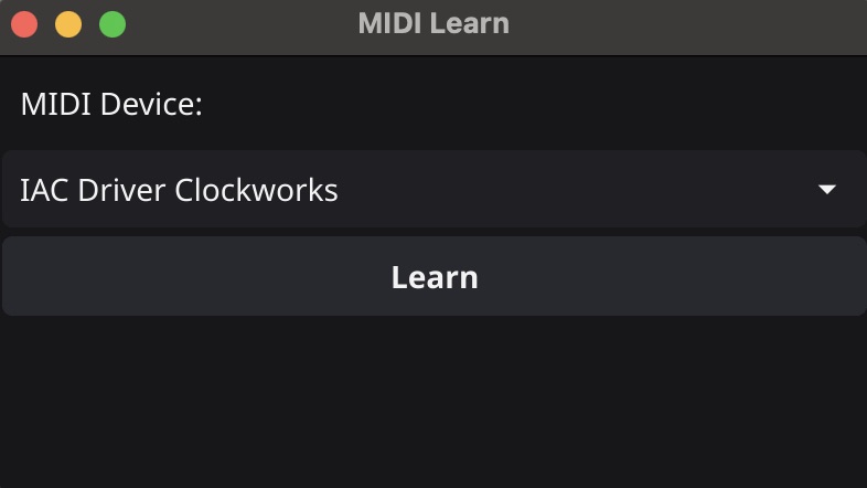 MIDI Learn dialog