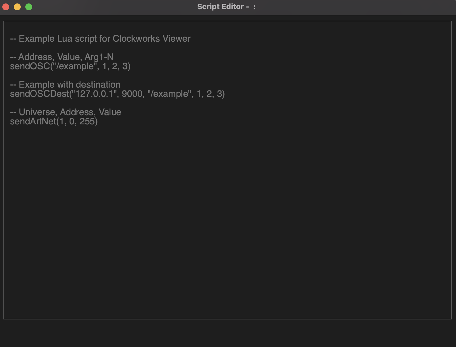 Cue scripting editor